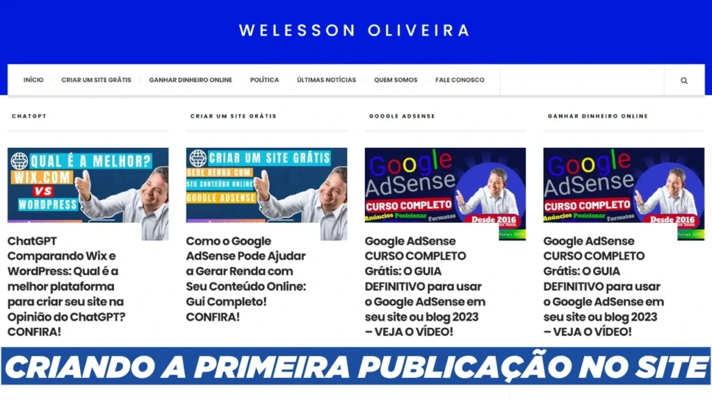 Criar a Primeira Publicação no Site WordPress